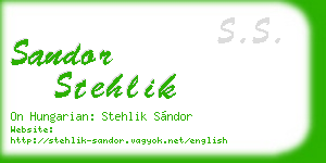 sandor stehlik business card